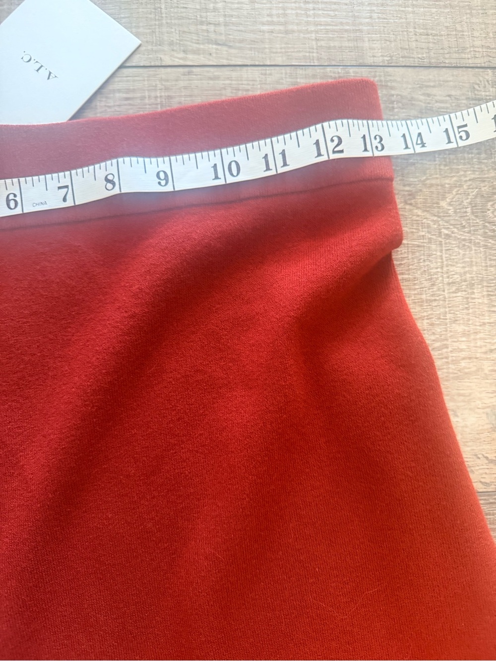 NWT A.L.C. Jasper Asymmetrical Knit Skirt Medium Rust/Brick - Picture 6 of 9